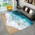 3D Beach Wave Inspired Carpet Area Rug for Living Room Decor and Home Use