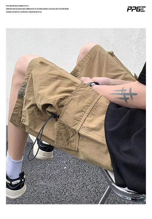 High Street Cargo Shorts For Men Casual Hip Hop Bermuda