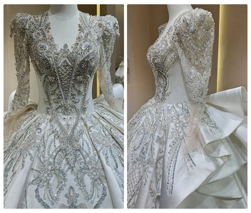 Luxurious Wedding Gown For Women Customized Satin Design