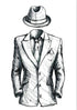 Elegant Black and White Striped Men's Formal Suit - Slim Fit Single Breasted Notch Lapel 2-Piece Jacket and Pants Outfit for Weddings, Prom, and Business Events