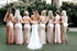 Sequined Bridesmaid Dresses Mermaid Style With Short Sleeves And O Neck For Summer Formal Wedding Party
