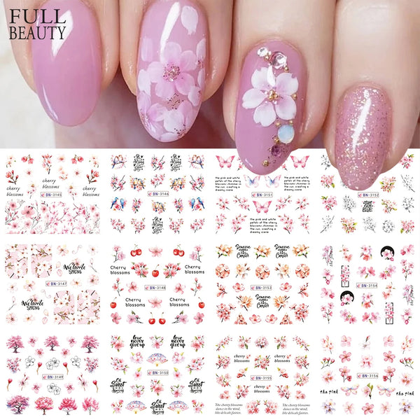 Adorable Autumn Themed 12pcs Nail Decal Sticker Set with Cute Cartoon Designs, Golden Fallen Leaves, and Fun Animal Illustrations for Creative Manicure Art