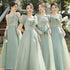 Bridesmaid Dress Elegant Tulle With Bow A Line Long Dress For Wedding Party Celebration Bridesmaid Dresses
