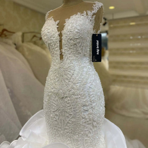 Customized Plus Size Wedding Dresses with Lace Up Back and Floor Length Design