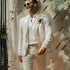 Chic Linen Suits for Men Casual Flat Front Single Breasted Blazer and Pants Outfit
