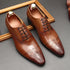 Handmade Mens Dress Shoes Luxury Genuine Leather British Trend Brogues Wedding Business Shoes