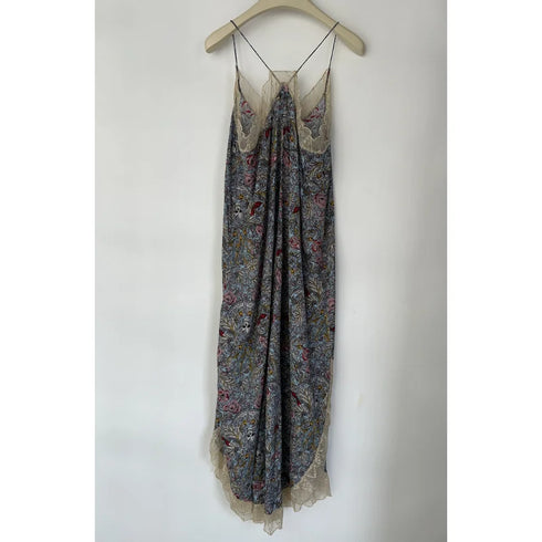 Female Skull Flower Dress for Women V-Neck Casual Lace Backless Mini Dress