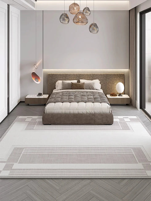 Artistic Luxury Large Living Room Carpet Comfortable Soft Bedroom Rug Minimalist Design