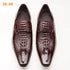 Elegant Alligator Pattern Men's Slip-on Leather Dress Shoes for Office and Casual Business Wear - Luxury Formal Loafers for Men