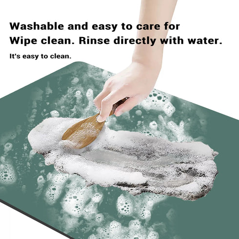 Solid Kitchen Super Absorbent Dish Drying Mats Non-Slip Draining Pads Quick Dry Tableware Accessories