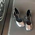 Chic Women's Tabi Ninja Mary Jane Pumps with Round Split Toe Design - Stylish Thick Heel Sandals for Spring and Autumn