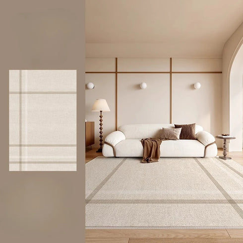 Fluffy Soft Cream Style Rugs for Bedroom and Living Room Decoration Washable Plush Carpet