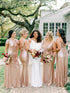 Sequined Bridesmaid Dresses Mermaid Style With Short Sleeves And O Neck For Summer Formal Wedding Party
