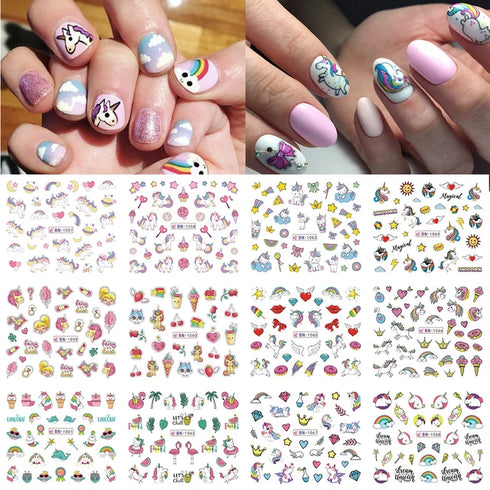 Animal Print Water Nail Decals - Cow and Leopard Designs for Stunning Winter Manicure - 12 Unique Patterns for Creative Nail Art