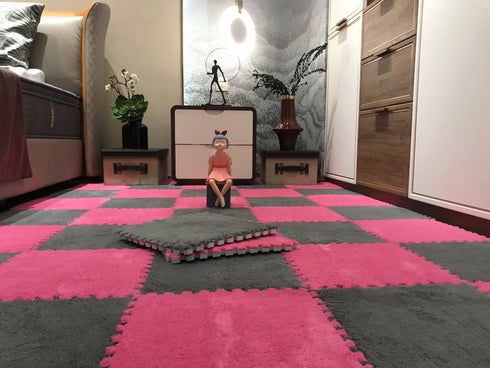 Soft Plush Kids Carpet Play Mat Interlocking EVA Foam Rug for Children