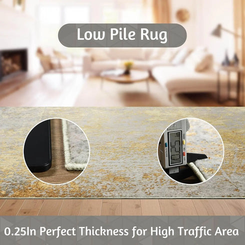 Faux Cashmere Printed Carpet Abstract Collection Soft Modern Rugs for Living Room Bedroom Home Decor