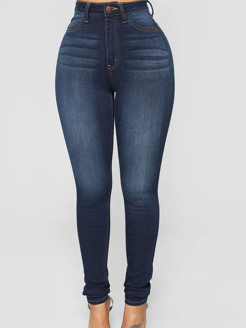 Women’s Skinny Jeans Vintage Denim Stretch Trousers Streetwear