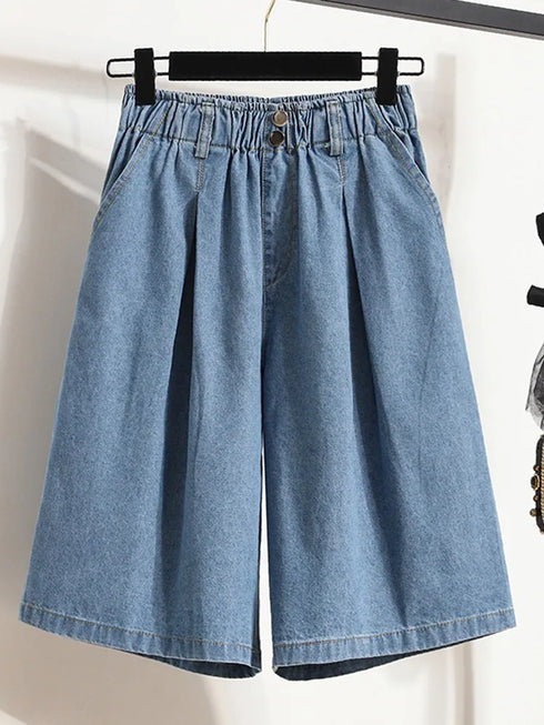 Casual Wide Leg Jeans for Women - Vintage Style Knee Length Denim Pants Perfect for Summer Outfits and Fall Jeans Outfit Ideas