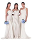 Mermaid Satin Corset Bridesmaid Dress for Wedding Party Gown with Ruched Detailing and Floor Length
