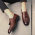 Luxury Black Low Heeled Tassels Loafers for Men Business Dress Shoes
