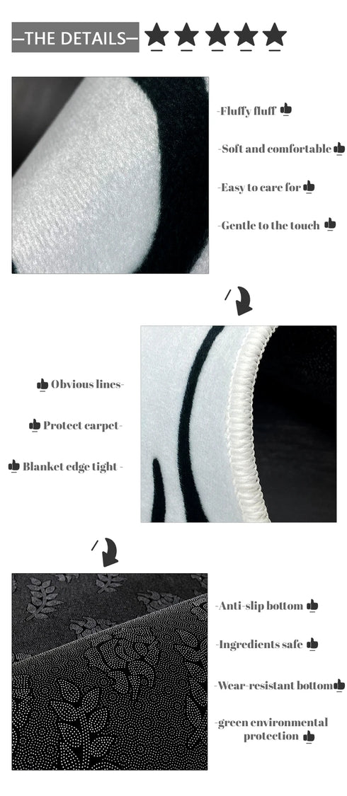 Modern Abstract Living Room Carpet Luxury Large Bedroom Decorative Rug Soft Non-Slip Sofa Floor Mat