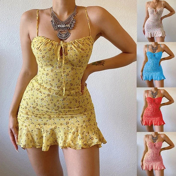 Women's Casual Floral Camisole Dress Comfortable Summer Skirt
