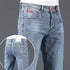 Slim Gray Blue Skinny Jeans for Men - Casual Denim Trousers