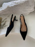 Elegant Pointed Toe Slingback Sandals Low Heel Mules