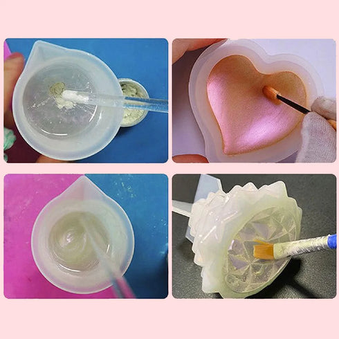 Vibrant 6-Piece Neon Pigment Powder Set for Nail Art, Fluorescent Glitter, Chrome Pearlescent Finish, Epoxy Resin, and Eyeshadow Applications