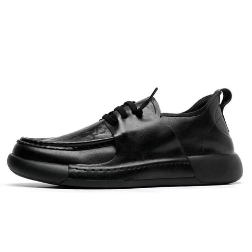 Versatile Thick Soled Casual Business Men's Shoes - Genuine Leather Spring and Autumn Footwear for Stylish Comfort