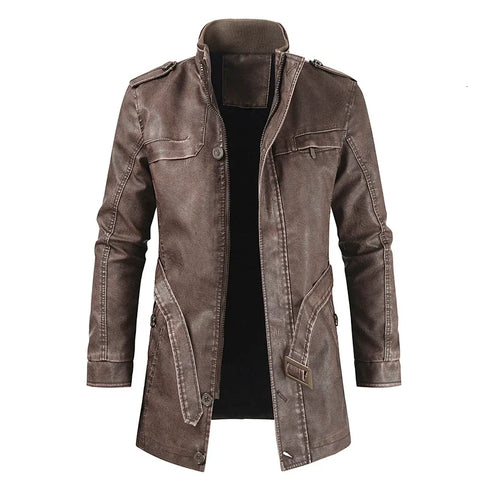 Fleece-lined Faux-Leather Jacket — Warm, Slim & Winter-Ready