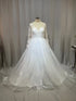 Customized Lace Wedding Dress with Sheer Long Sleeves A-Line Gown