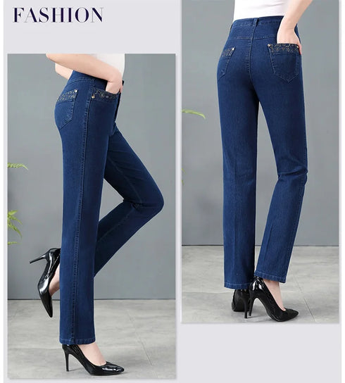 Casual Oversized 38 Mother Jeans with Embroidered Pockets - High-Waisted Loose Straight Leg Denim Trousers for Effortless Fall Outfits and Stylish Jeans Outfit Inspo