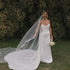 Modern Sheath Wedding Dress Off The Shoulder Detachable Chiffon Train Elegant Bridal Gown