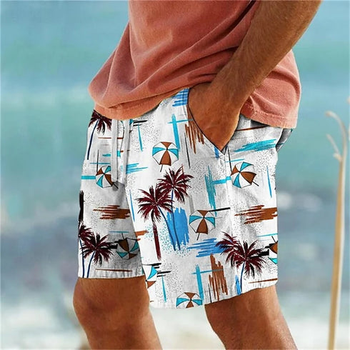 Fashion Men Women Short Pants Palm Tree 3D Print Beach Shorts