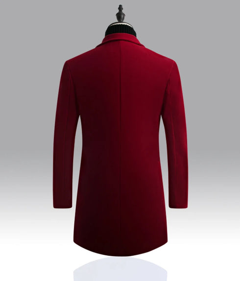 Men's Slim Fit Trench Coat for Fall and Winter - Stylish Woolen Blended Outwear for Business Casual and Travel