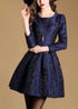 Autumn Long Sleeve Jacquard Dress Casual Party A-line Style