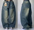Baggy Jeans Women Wide Leg High Waist Vintage Washed Print Streetwear Casual Everyday Relaxed Fit