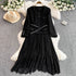Hepburn Elegant Long Tweed Dresses Women Autumn Party Luxury Robe