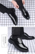Elegant Men's Dress Shoes - Classic Formal Oxfords for Business, Office, and Wedding Occasions - Stylish Lace-up Casual Leather Footwear with Pointed Toe Design
