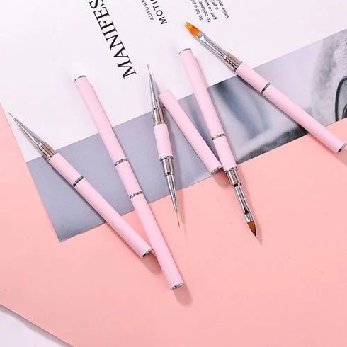 Professional Dual-ended Acrylic Nail Art Brush Set for Creative Gel Polish Manicure and Detailed Flower Painting, Ideal for Spooky Season Nails