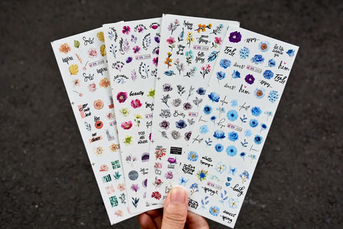 12 Floral Patterns Summer Nail Water Decals - Daffodils, Lilies, and Tulips for Stunning Nail Art Transfers and DIY Manicure Accessories