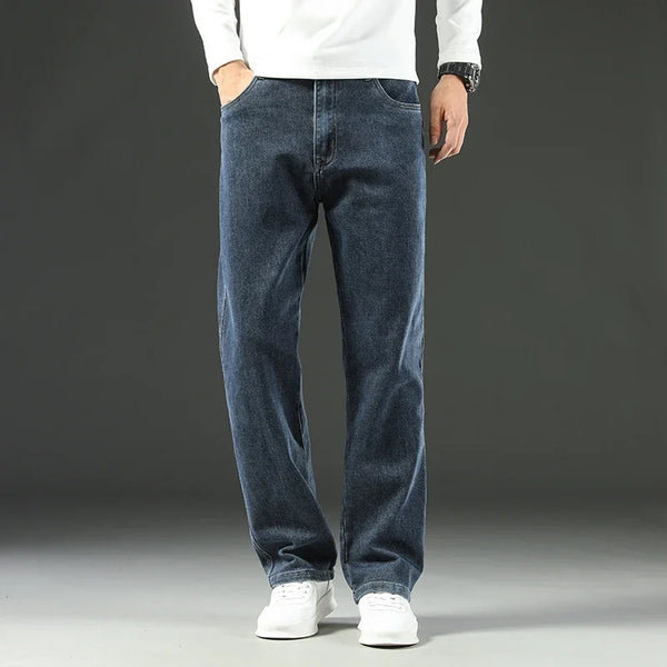 Autumn and Winter Men's Loose Business Casual Jeans