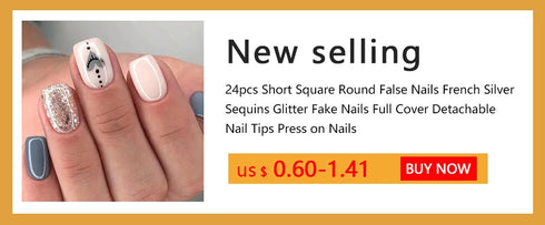 24pcs Elegant French White Short Acrylic False Nails with Rhinestone Design - Full Cover Press-On Nail Tips for Effortless Nail Art and Professional-Quality Nail Supplies