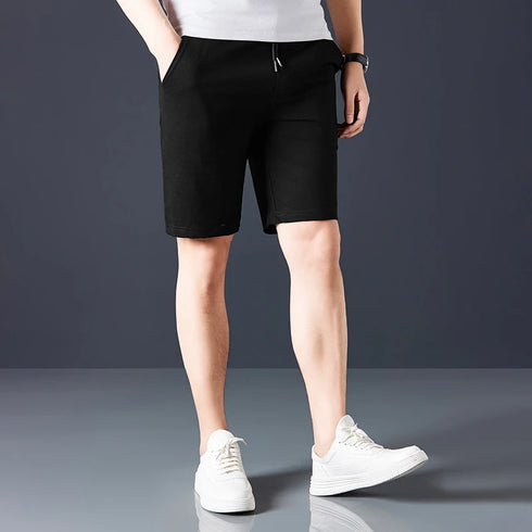 Men's Casual and Fashionable Pure Cotton Shorts with Drawstring
