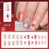 Festive Gnome and Snowflake Print Short Square Press-On Nails with Glossy Sequins and Charms for a Stunning Christmas Manicure Experience