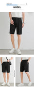 Summer Men's Suit Shorts Solid Color Business Casual Knee-length Pants