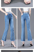 Casual Flared Jeans for Women - Spring Summer Korean Fashion with Embroidery and Elastic Waist - Perfect Outfit Ideas for Streetwear and Fall Jeans Outfits