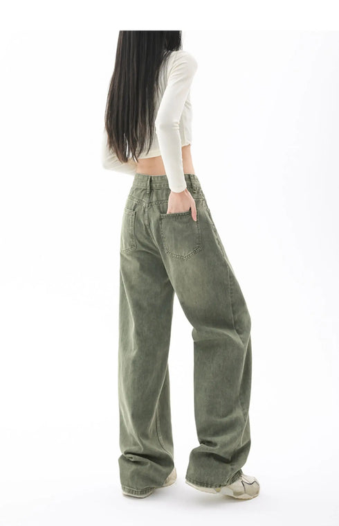 Chic High Waist Loose Straight Leg Women's Jeans for Effortless Streetwear Style - Ideal for Casual Y2K Fashion and Fall Outfit Inspiration