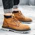 Men's Classic Leather Winter Ankle Boots with Warm Fur Lining for Outdoor Adventures